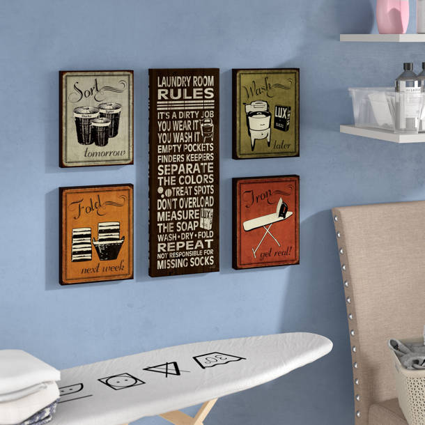 Red Barrel Studio® 2 Piece Wood Laundry Room Script Wall Décor Set & Reviews Wayfair